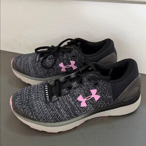 Under Armour Kids' Gray and Pink Sneakers Sz 3.5Y